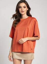 Top coupe fluide manches courtes orange MOS MOSH femme