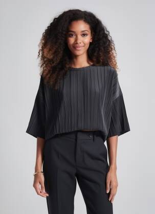 Top stretch manches courtes noir ONLY femme