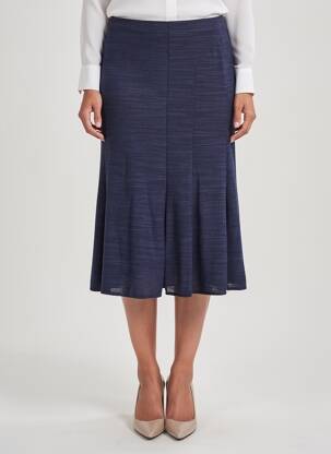 Jupe mi-longue coupe évasée bleu FINNKARELIA femme