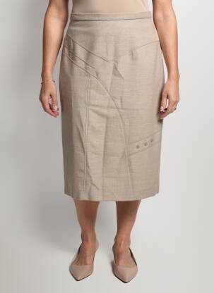 Jupe mi-longue taille à pinces vert PAUPORTÉ femme