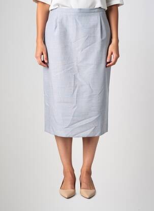 Jupe mi-longue taille à pinces bleu CLAUDIA GIL femme