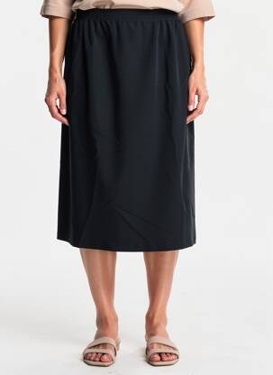 Jupe mi-longue coupe droite noir GRIFFON femme