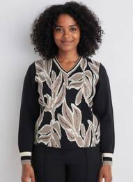 Pull coupe cintrée manches longues noir AGATHE & LOUISE femme