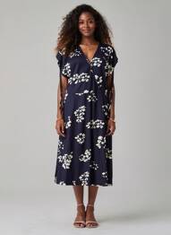 Robe longue manches courtes manches courtes bleu ALEXANDER & JACOB femme