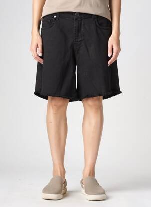 Short tissage denim taille normale noir MAT. femme