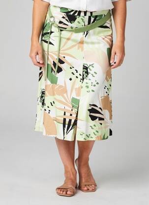 Jupe mi-longue stretch vert FRANK WALDER femme