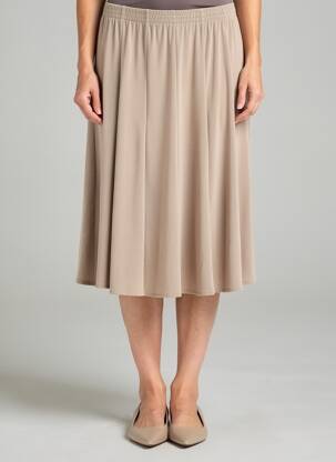 Jupe mi-longue stretch marron GRIFFON femme