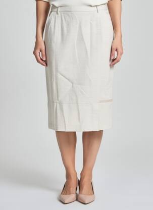 Jupe mi-longue taille à pinces beige PAUPORTÉ femme