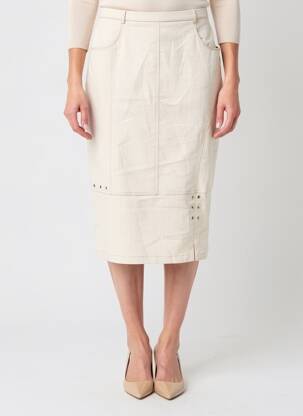 Jupe mi-longue taille à pinces beige PAUPORTÉ femme
