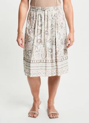 Jupe mi-longue coupe évasée beige PAUPORTÉ femme