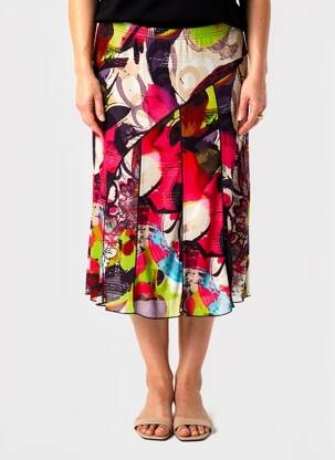 Jupe mi-longue taille normale rouge PAUPORTÉ femme