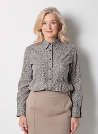 Chemisier coupe cintrée manches longues marron FRANK WALDER femme