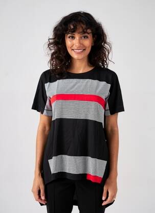 Tunique manches courtes coupe fluide noir FA CONCEPT femme