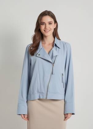 Veste casual col tailleur bleu KANA BEACH femme