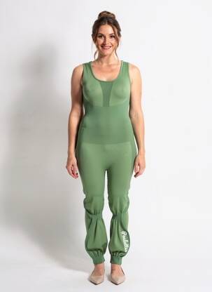 Combi-pantalon sans manche sans manche vert LES POULETTES FITNESS femme