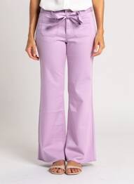 Pantalon flare stretch taille haute violet GEISHA femme