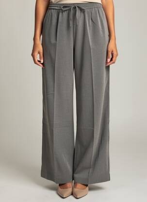 Pantalon large poches taille normale gris GEISHA femme