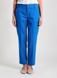 Pantalon chino fermeture zippée sous rabat boutonné taille normale bleu STREET ONE femme