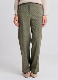 Pantalon droit stretch taille normale vert GEISHA femme