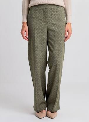 Pantalon droit stretch taille normale vert GEISHA femme