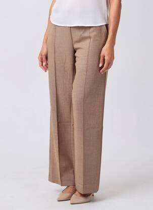 Pantalon droit taille élastique taille normale marron GEISHA femme