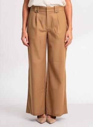 Pantalon flare taille normale taille normale marron GARCIA femme