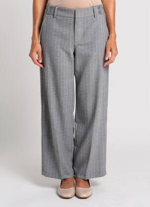 Pantalon droit taille à pinces taille haute gris STREET ONE femme