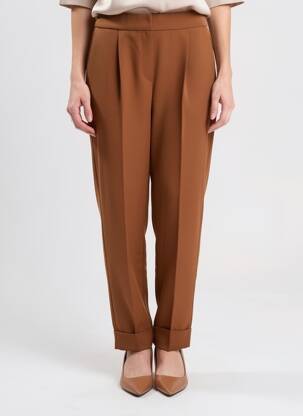 Pantalon droit stretch taille normale marron GEISHA femme