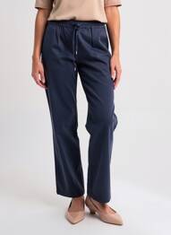 Pantalon chino tissage popeline taille normale bleu GEISHA femme