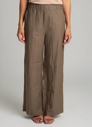 Pantalon large tissage crêpe taille normale marron STREET ONE femme