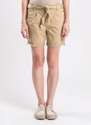 Short taille à pinces taille normale beige GEISHA femme