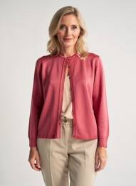 Gilet manches longues fermeture boutonnée sur le devant rouge fonce ELLEMME femme