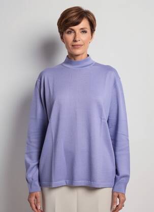 Pull coupe cintrée manches longues violet ELLEMME femme