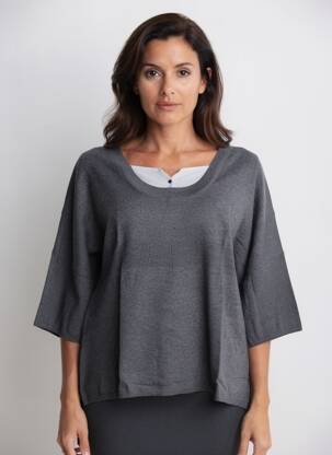 Pull tissage chiné manches 3/4 gris ESCORPION femme