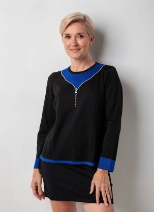 Pull coupe cintrée manches longues noir PAUPORTÉ femme