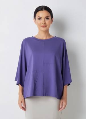 T-shirt manches 3/4 manches 3/4 violet GUITARE femme