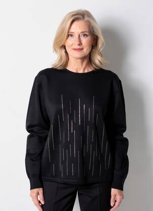 Pull stretch manches longues noir ELLEMME femme