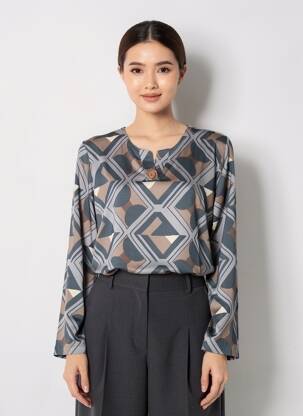 T-shirt manches longues manches longues gris GUITARE femme