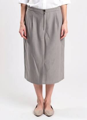 Jupe mi-longue taille à pinces gris BS (BEST SELECTION) femme
