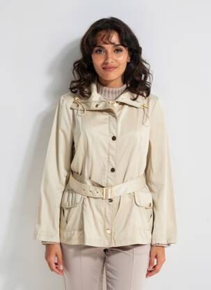 Trench tissage popeline sans capuche beige REVER MILE femme