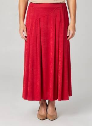 Jupe longue fermeture zippée au dos rouge CHRISTINE LAURE femme