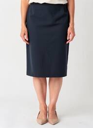 Jupe mi-longue taille à pinces bleu QUATTRO femme