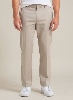 Pantalon chino tissage popeline taille normale beige GS CLUB homme