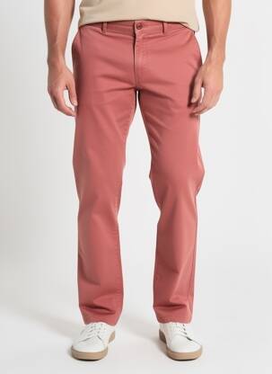 Pantalon chino tissage popeline taille normale rouge BRAX homme