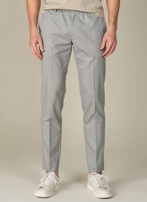 Pantalon slim tissage popeline taille normale gris LUIGI MORINI homme