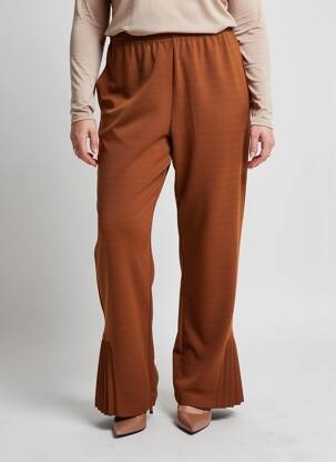 Pantalon flare stretch taille normale marron clair FRANCK ANNA femme