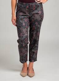 Pantalon 7/8 stretch taille normale gris FRANCK ANNA femme
