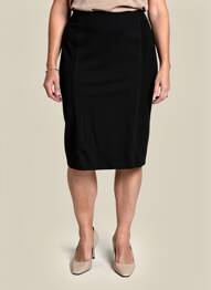 Jupe mi-longue coupe droite noir GREGORY PAT femme