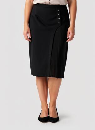 Jupe mi-longue coupe droite noir GREGORY PAT femme