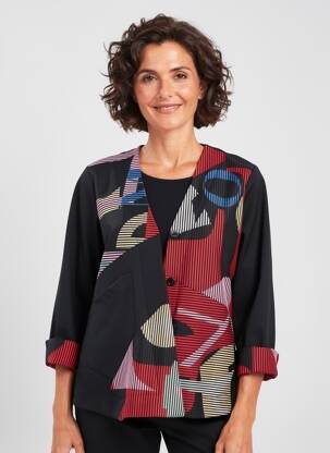 Veste casual coupe cintrée noir FRANCK ANNA femme